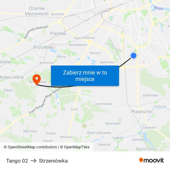 Tango 02 to Strzeniówka map