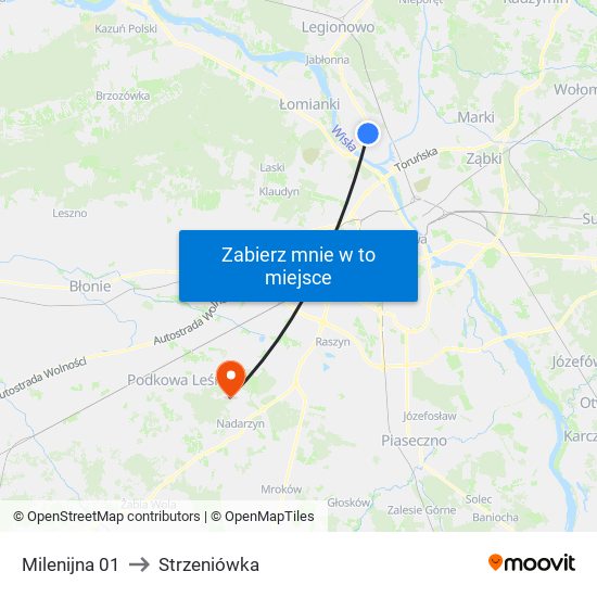 Milenijna 01 to Strzeniówka map