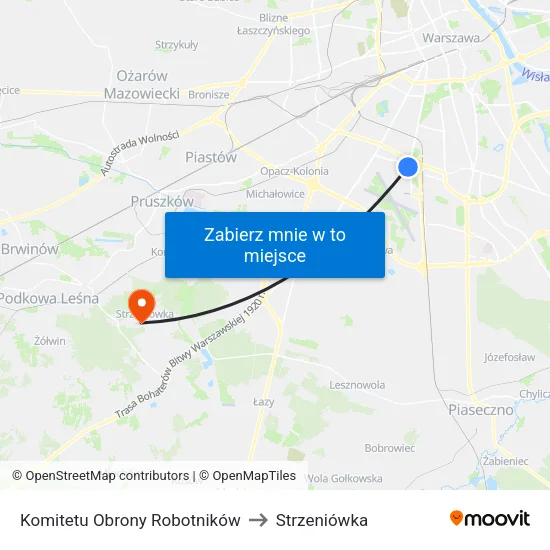 Komitetu Obrony Robotników to Strzeniówka map