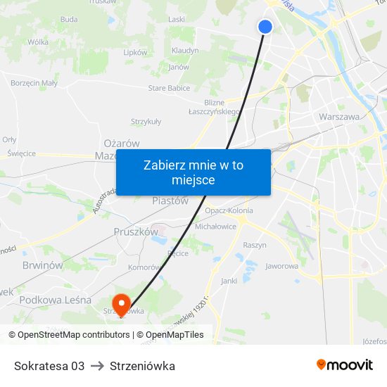 Sokratesa 03 to Strzeniówka map