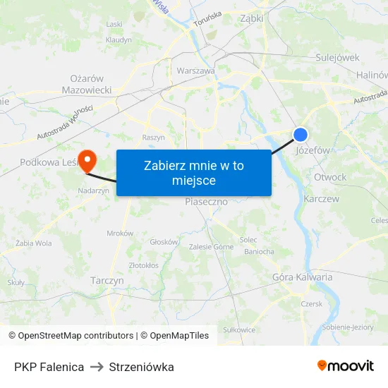 PKP Falenica to Strzeniówka map