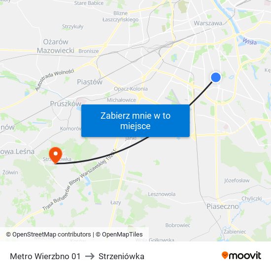 Metro Wierzbno 01 to Strzeniówka map