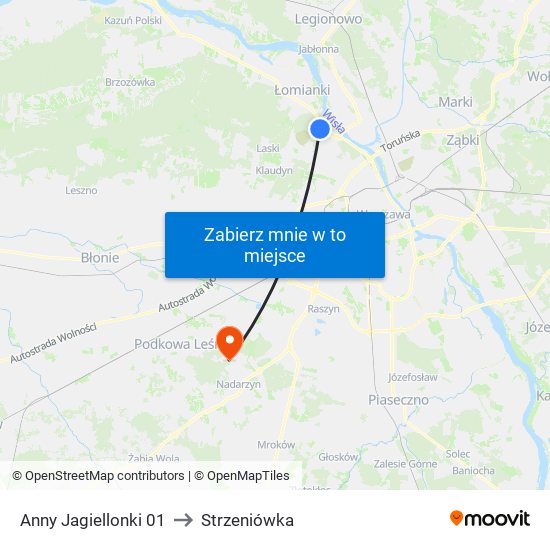 Anny Jagiellonki 01 to Strzeniówka map