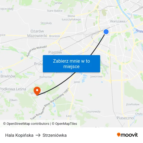 Hala Kopińska to Strzeniówka map