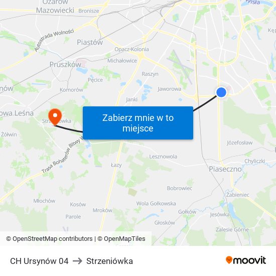 CH Ursynów 04 to Strzeniówka map