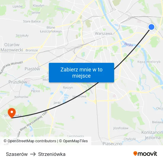 Szaserów to Strzeniówka map