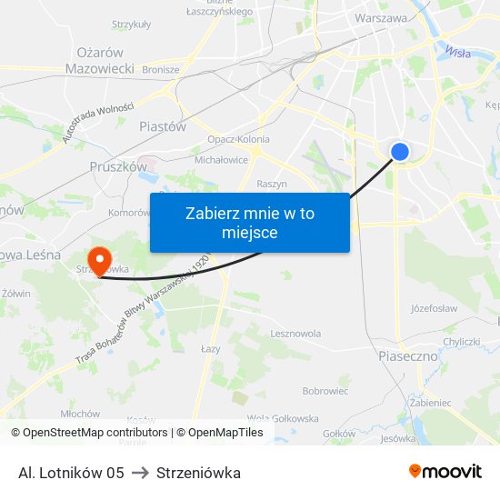 Al. Lotników 05 to Strzeniówka map