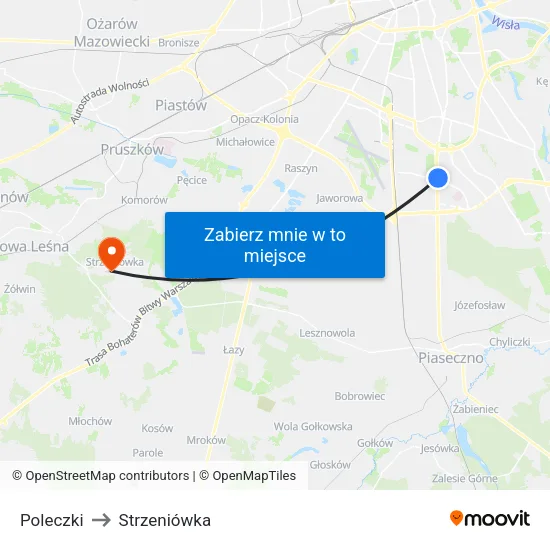 Poleczki to Strzeniówka map