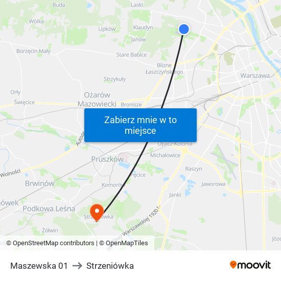 Maszewska 01 to Strzeniówka map