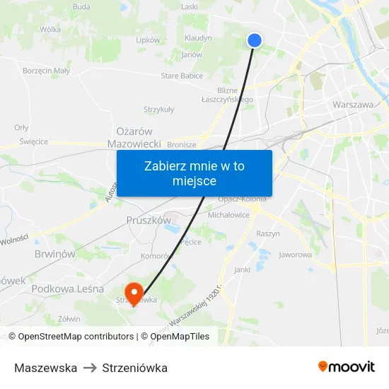 Maszewska to Strzeniówka map