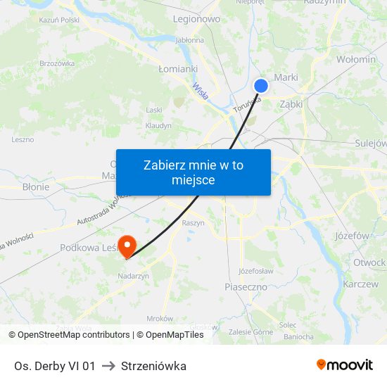 Os. Derby VI 01 to Strzeniówka map