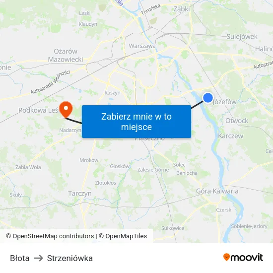 Błota to Strzeniówka map