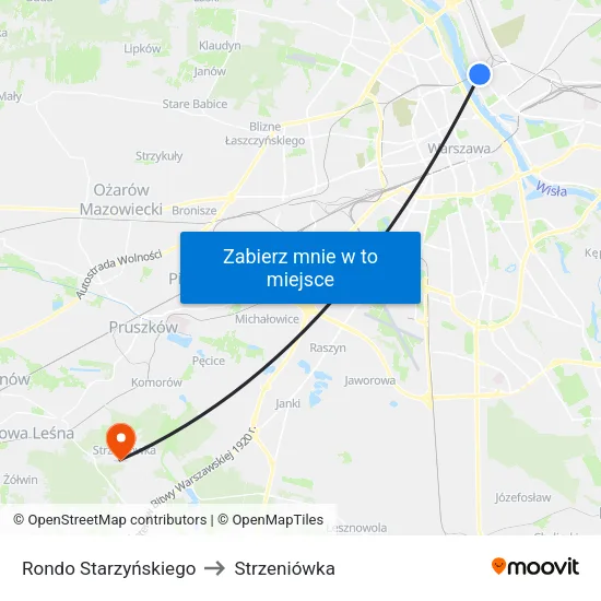 Rondo Starzyńskiego to Strzeniówka map