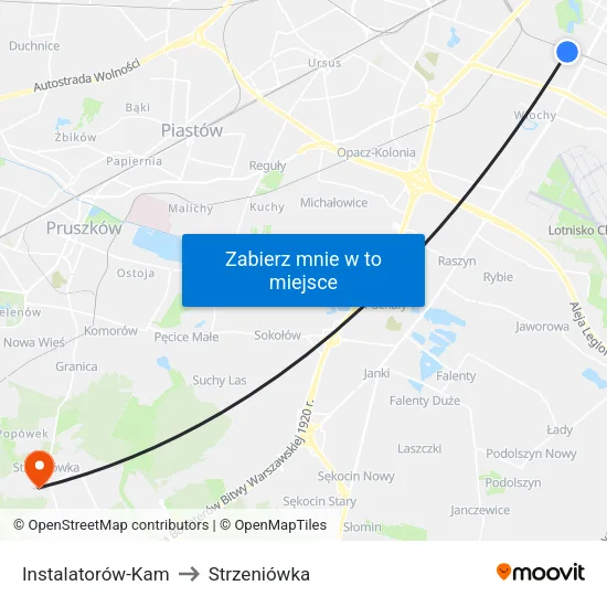 Instalatorów - Kam to Strzeniówka map