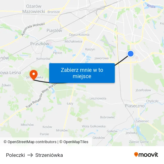 Poleczki to Strzeniówka map