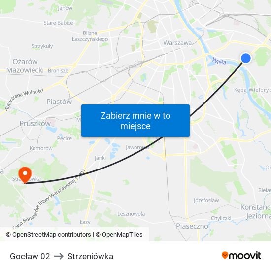 Gocław 02 to Strzeniówka map