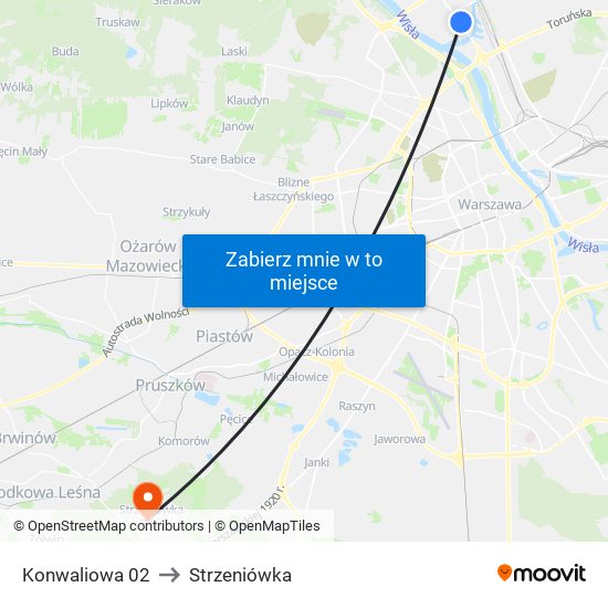 Konwaliowa 02 to Strzeniówka map