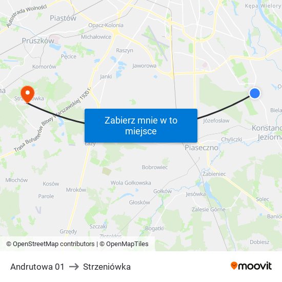 Andrutowa 01 to Strzeniówka map