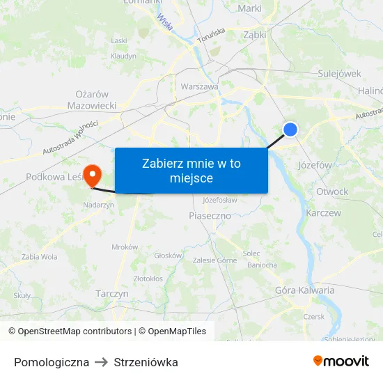 Pomologiczna to Strzeniówka map