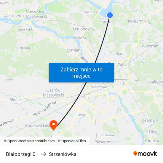 Białobrzegi 01 to Strzeniówka map