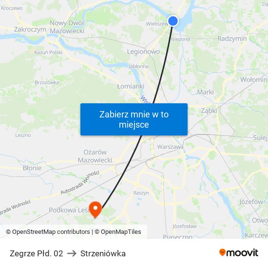 Zegrze Płd. 02 to Strzeniówka map