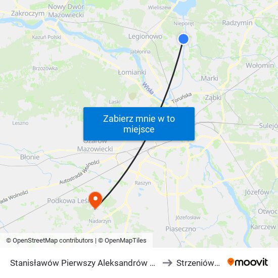 Stanisławów Pierwszy Aleksandrów 01 to Strzeniówka map