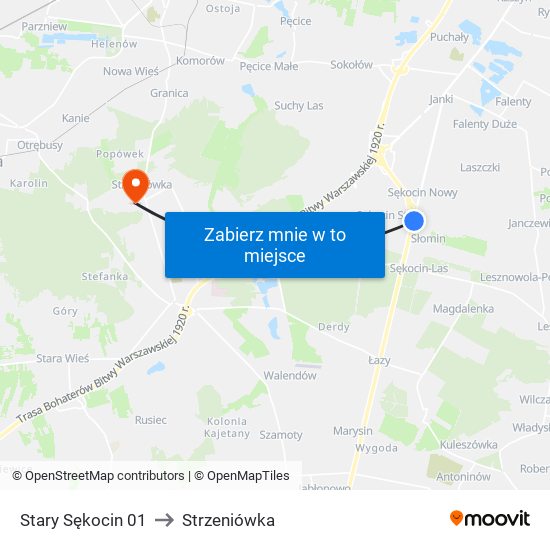 Stary Sękocin 01 to Strzeniówka map