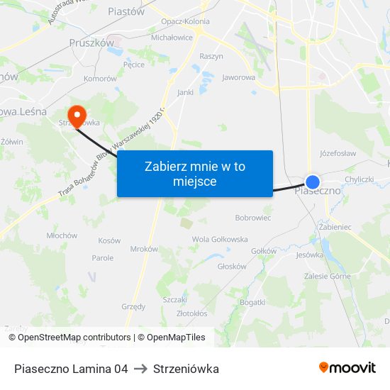 Piaseczno Lamina 04 to Strzeniówka map