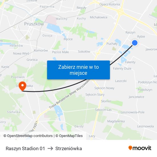 Raszyn Stadion 01 to Strzeniówka map