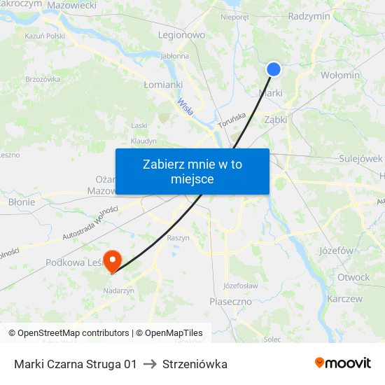 Marki Czarna Struga 01 to Strzeniówka map