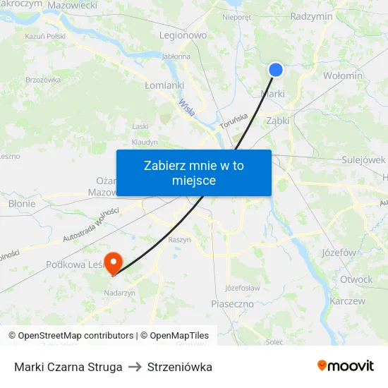 Marki Czarna Struga to Strzeniówka map