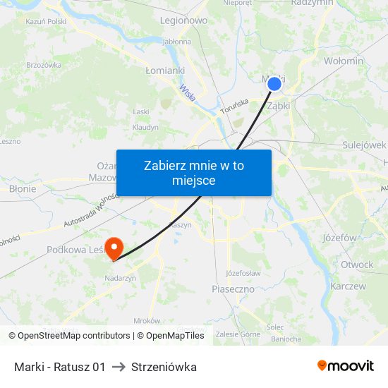 Marki - Ratusz 01 to Strzeniówka map