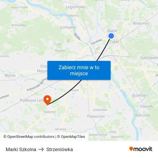 Marki Szkolna to Strzeniówka map