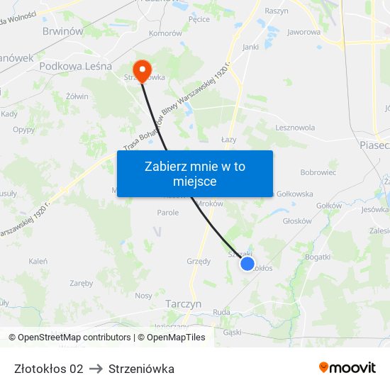 Złotokłos 02 to Strzeniówka map