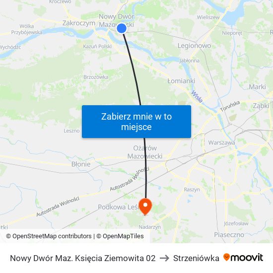 Nowy Dwór Maz. Księcia Ziemowita 02 to Strzeniówka map