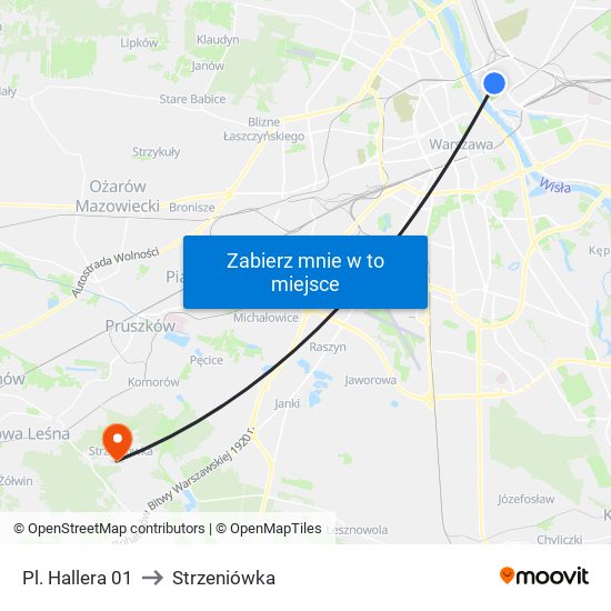 Pl. Hallera 01 to Strzeniówka map