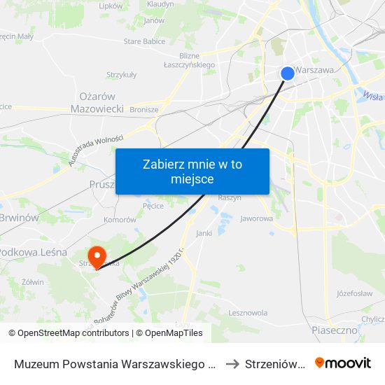 Muzeum Powstania Warszawskiego to Strzeniówka map