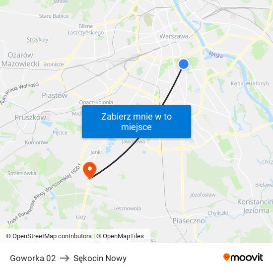 Goworka 02 to Sękocin Nowy map