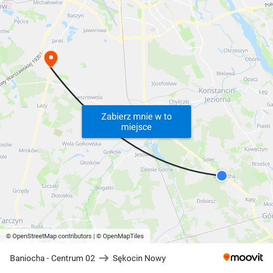 Baniocha - Centrum 02 to Sękocin Nowy map