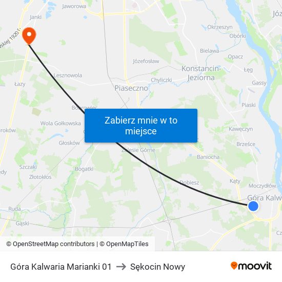 Góra Kalwaria Marianki 01 to Sękocin Nowy map