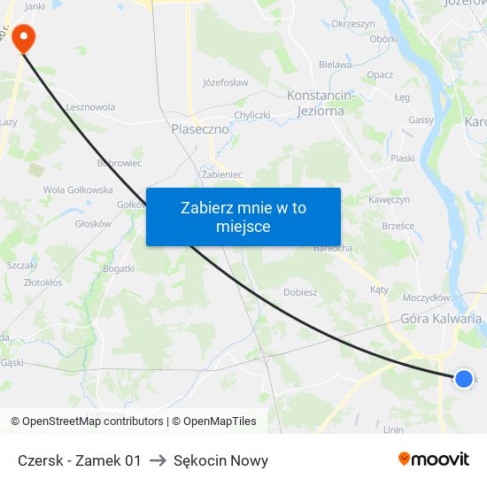 Czersk - Zamek 01 to Sękocin Nowy map