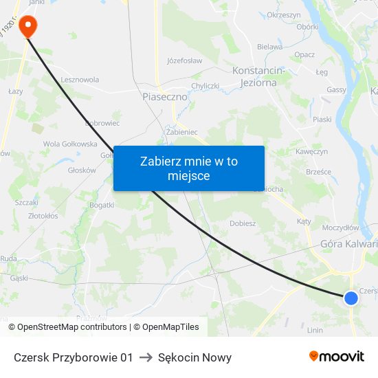 Czersk Przyborowie 01 to Sękocin Nowy map