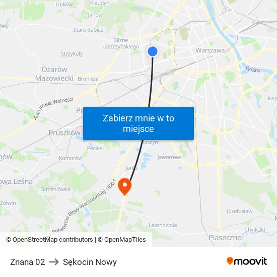 Znana 02 to Sękocin Nowy map