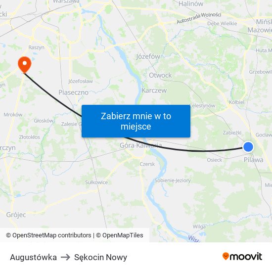 Augustówka to Sękocin Nowy map