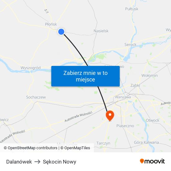 Dalanówek to Sękocin Nowy map