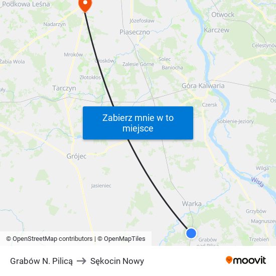 Grabów N. Pilicą to Sękocin Nowy map