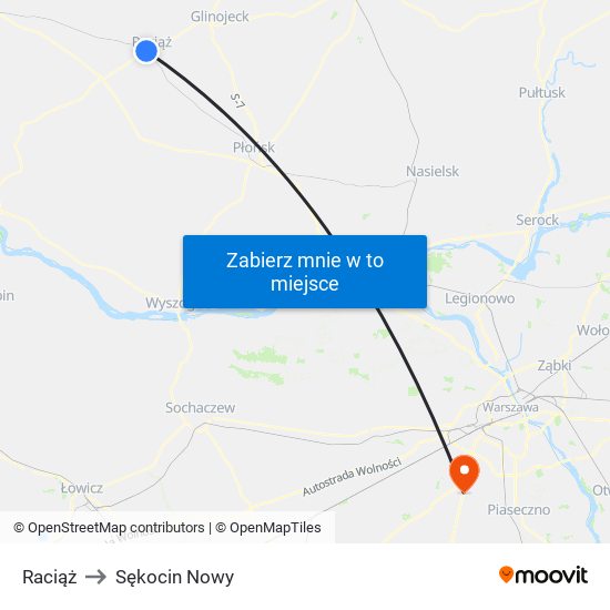 Raciąż to Sękocin Nowy map