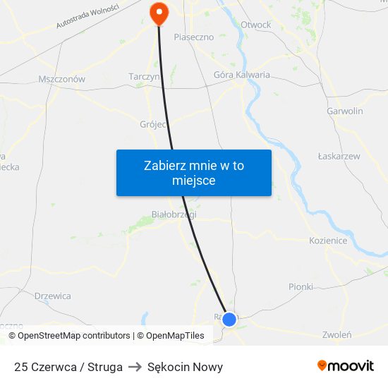 25 Czerwca / Struga to Sękocin Nowy map