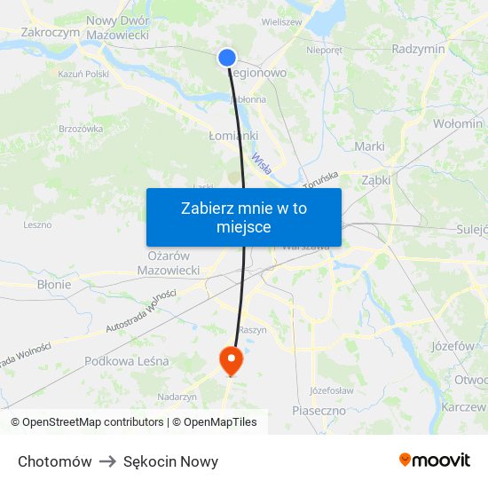 Chotomów to Sękocin Nowy map