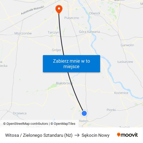 Witosa / Zielonego Sztandaru (Nż) to Sękocin Nowy map